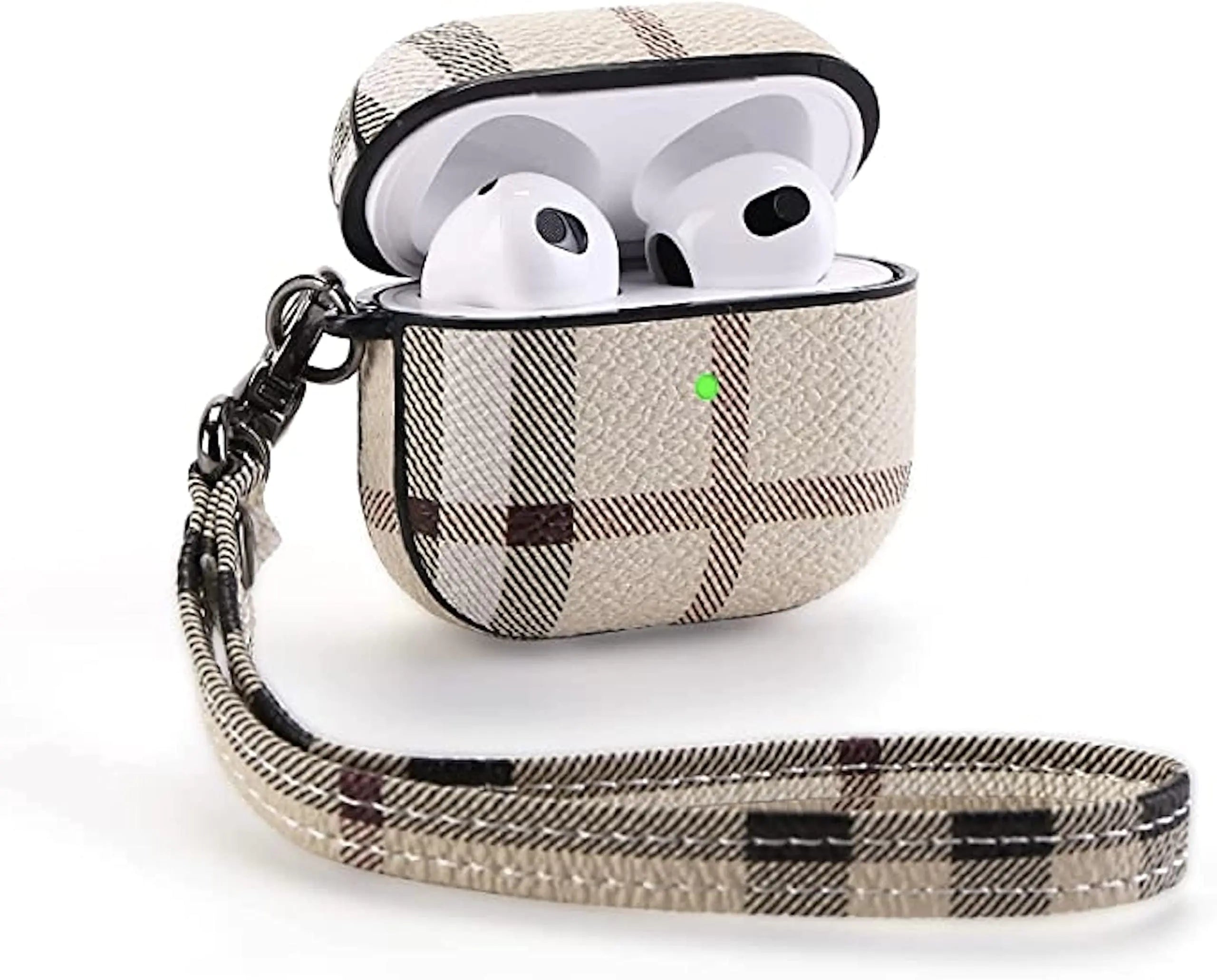 Luxury Plaid AirPods Pro 2 Case with Strap